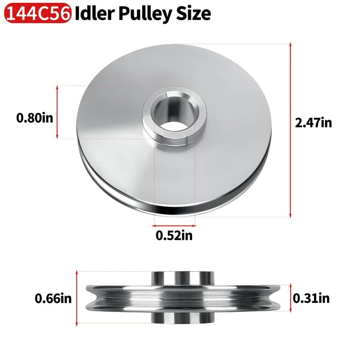 Garage Door Parts Opener Pulley 144C56, Aluminum Metal Pulley